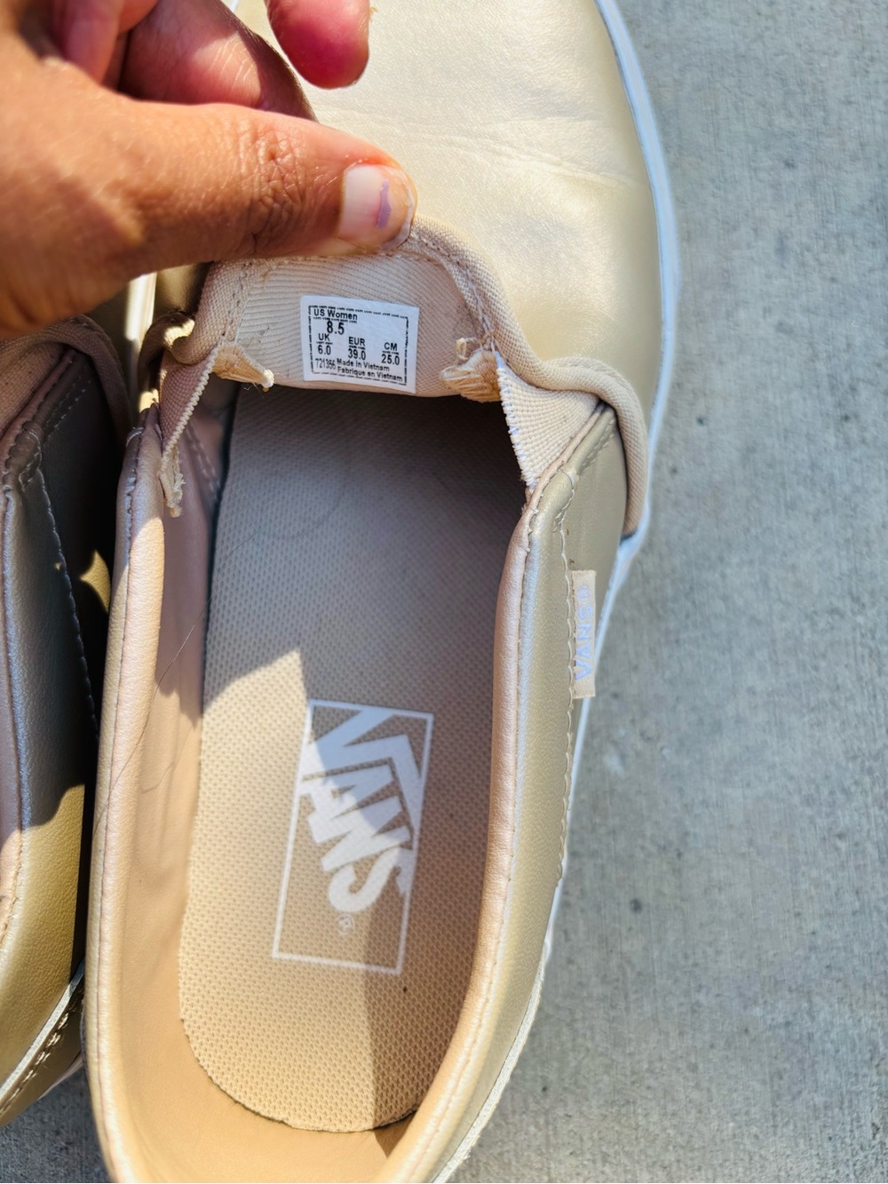 Vans Women’s Slip-On Loafers — Light Tan, or Metallic gold size 8.5 - Picture 8 of 13